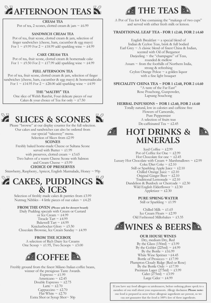 Menu The Nutmeg Tree