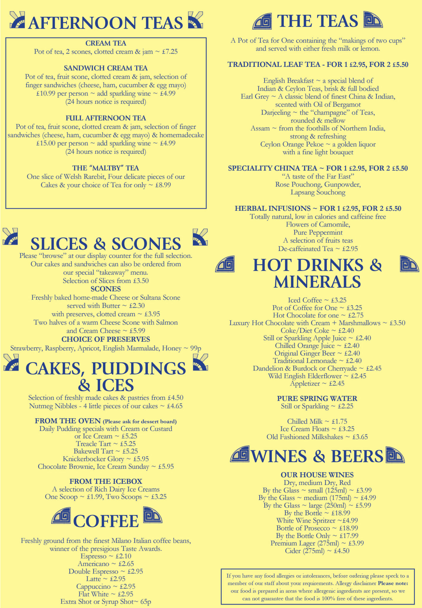 Menu The Nutmeg Tree