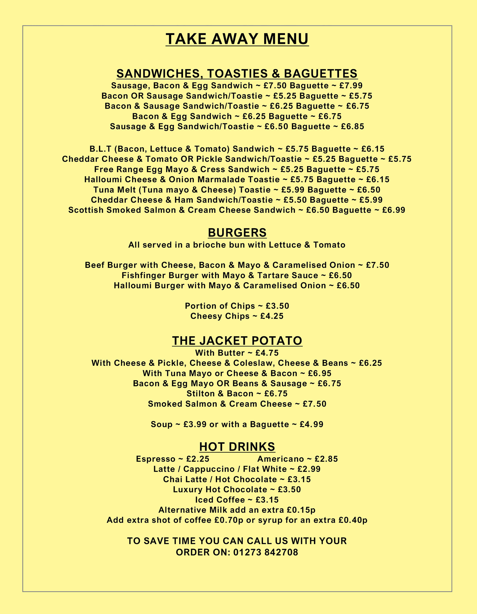 Takeaway Menu