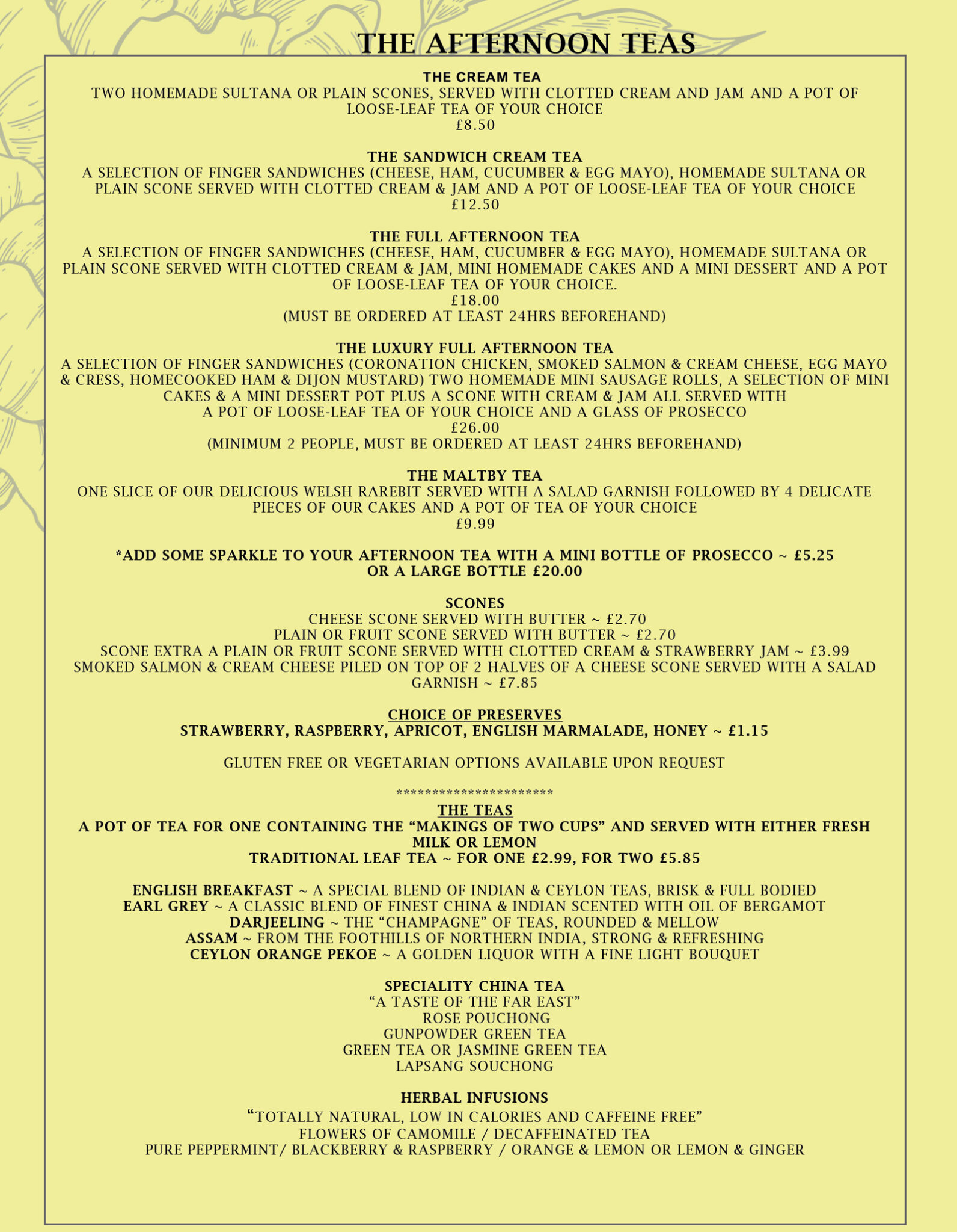 Menu The Nutmeg Tree