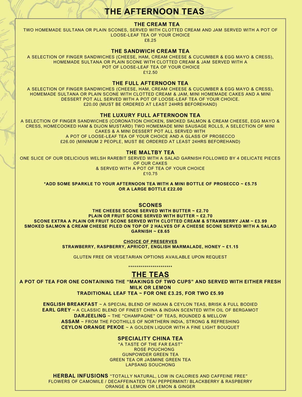 Menu The Nutmeg Tree