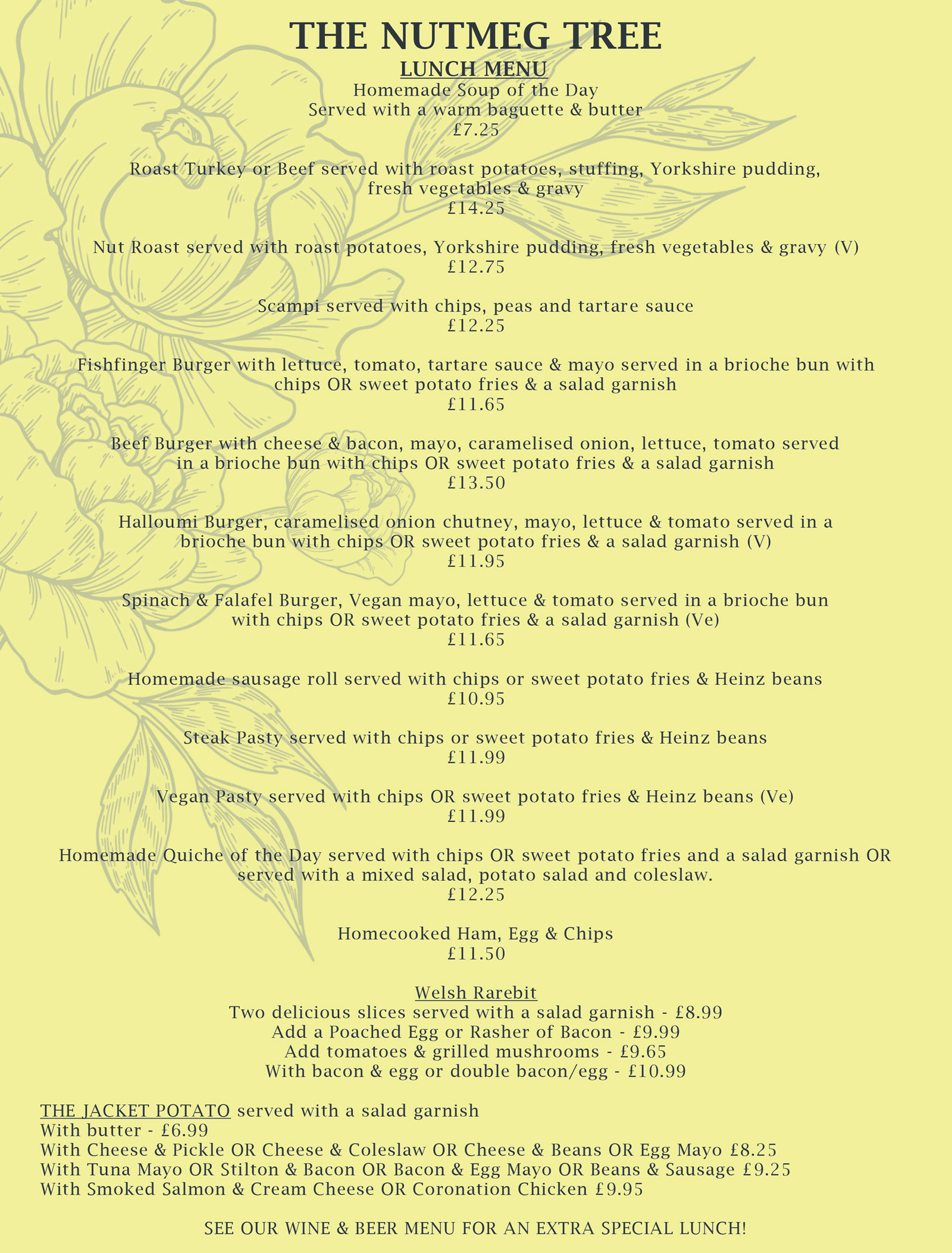 Menu The Nutmeg Tree